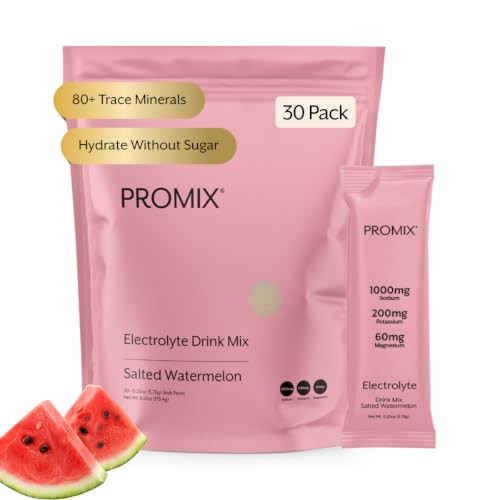 ProMix Nutrition Electrolytes Powder Hydration Packets - Himalayan Pink Salt, Magnesium, Potassium, Vitamin C - Salted Watermelon, Lightly Sweetened - 30 Servings (Pack of 30) | Amazon (US)