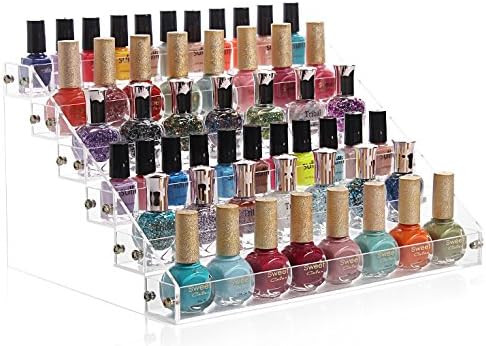 Sooyee Acrylic 6 Layer Nail Polish Organizer Case Tabletop Display Stand on the Table or Desk Hol... | Amazon (US)