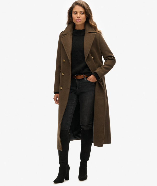 Double Breasted Wool Blend Coat | Superdry (UK)