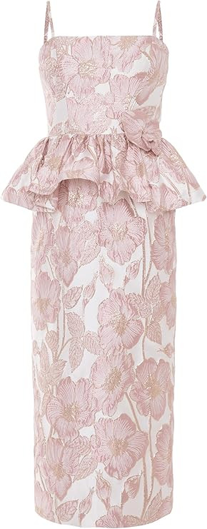 Amazon.com: PATBO, Petal Jacquard Peplum Midi Dress : Amazon Luxury | Amazon (US)