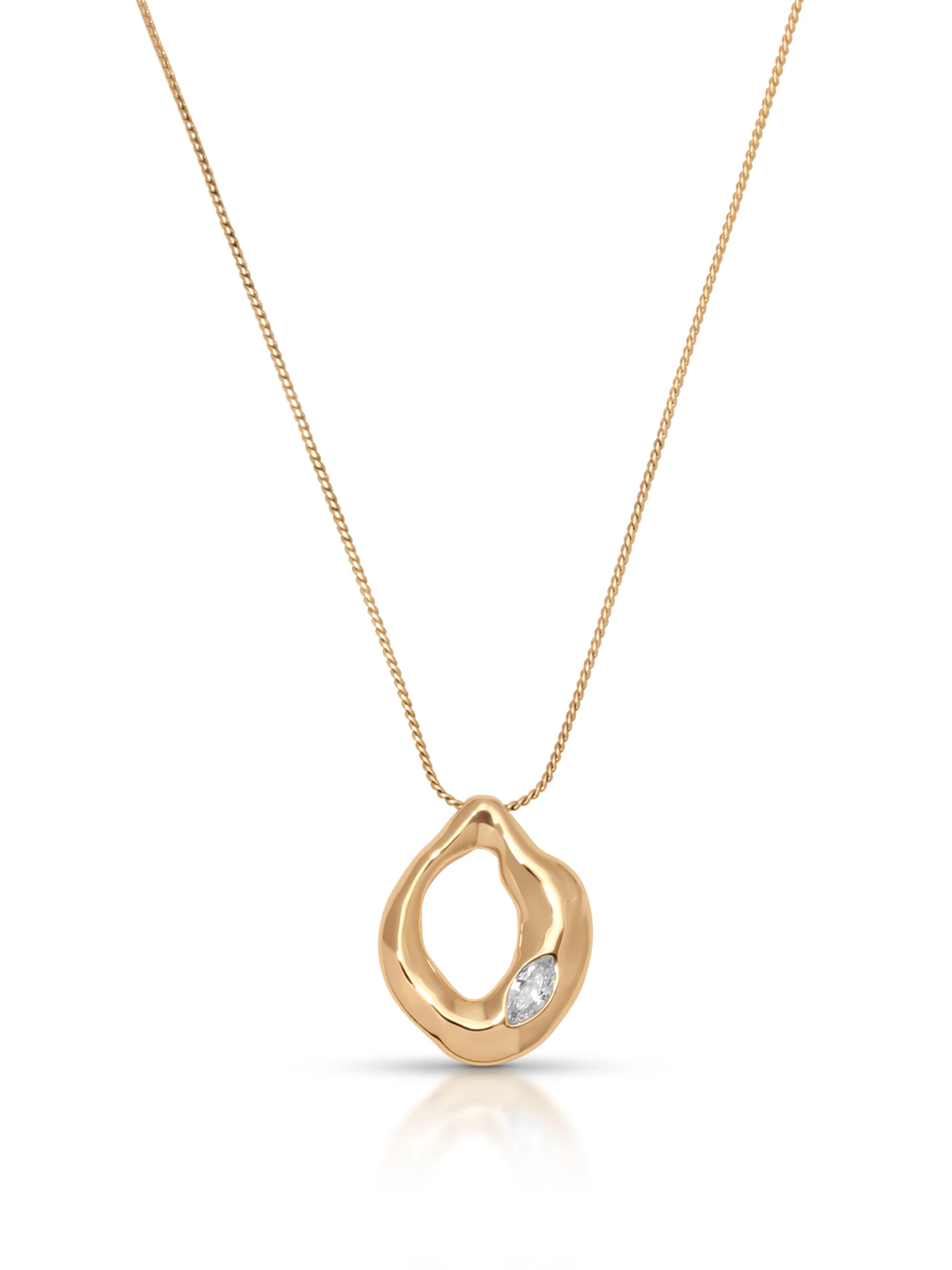Molten Marquise Pendant Necklace | Ettika