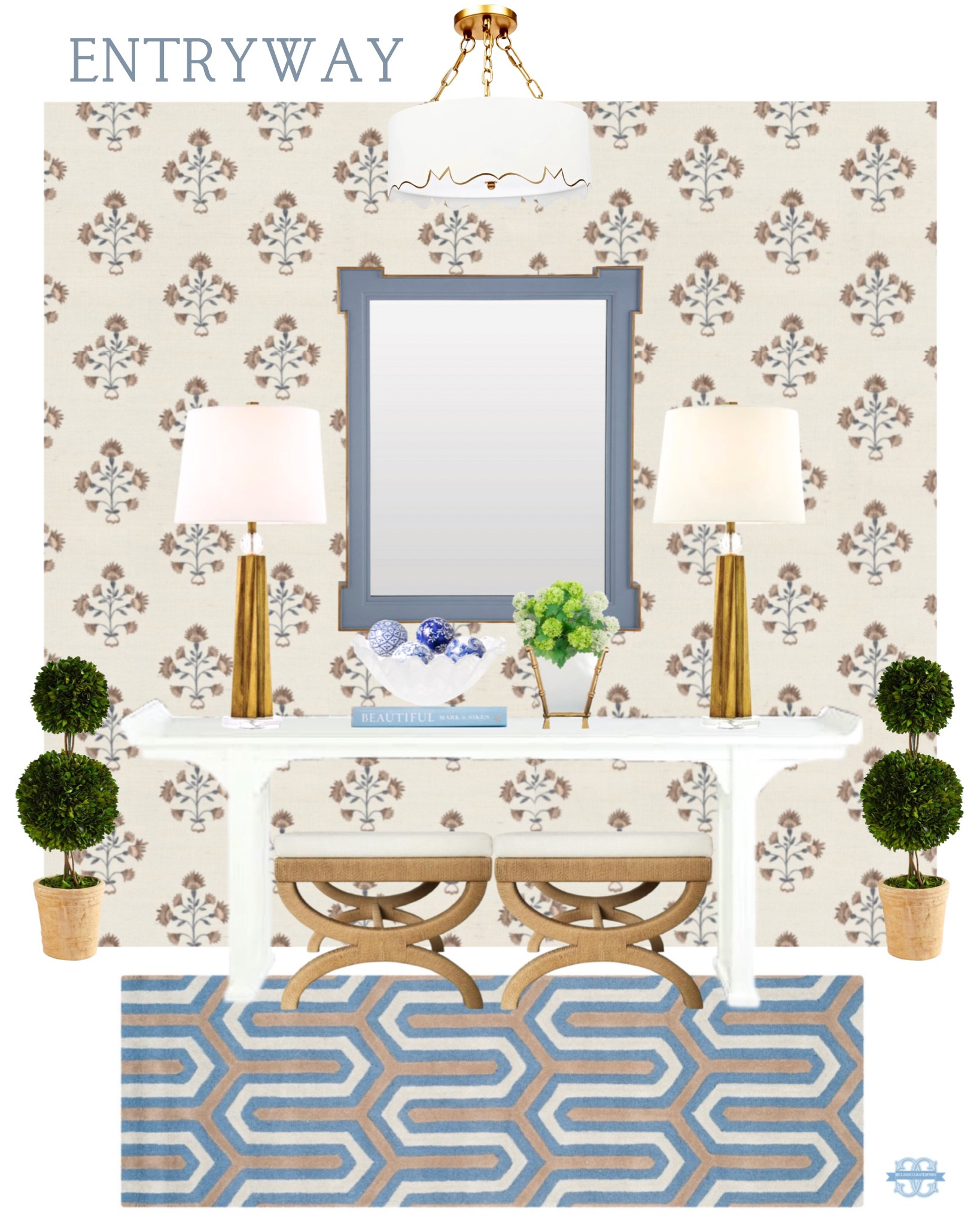 Entryway styling with beige & blue💙


Home decor, Entryway, Entryway Decor, Console Table, Mirror, Stools, Lamps, Wallpaper

#LTKhome