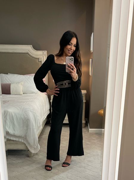 Fall wedding guest dress or outfit alert!!! 
I’m loving the 80s vibes this jumpsuit and belt are giving me! I should be on the set of Dynasty right now…just call me Alexis! 🤣


#LTKwedding #LTKunder50 #LTKstyletip
