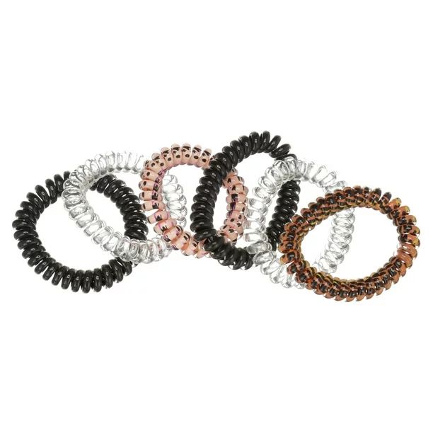 Wild Primrose by Scunci No-Damage Silicone Spiral Stretch Hairbands for All Hair Types in Clear, ... | Walmart (US)