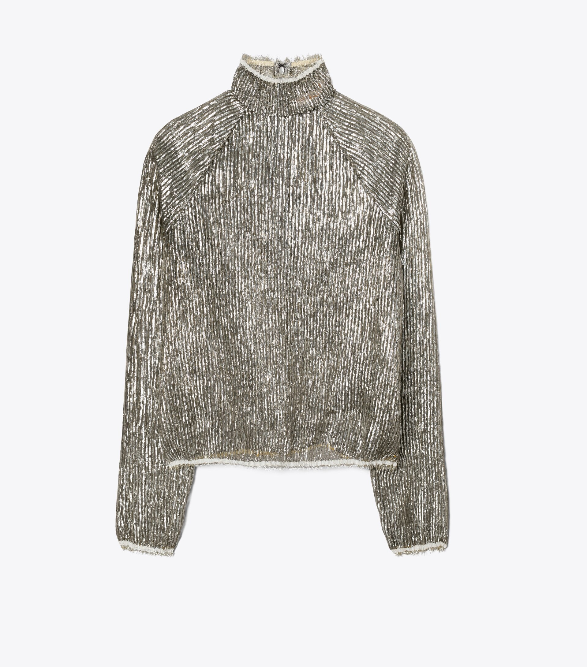 Crinkle Stripe Lamé Turtleneck | Tory Burch (US)