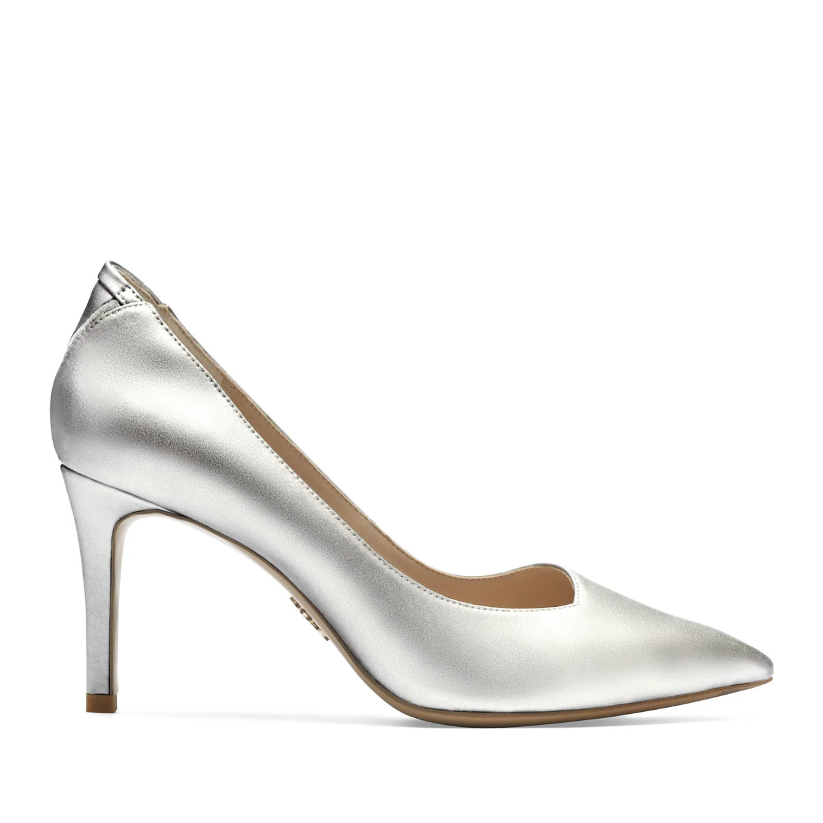 Silver vegan shoes - in recycled vegan leather (pointed-toe) - Frida pointy toe pump | VEERAH Designer Vegan Shoes