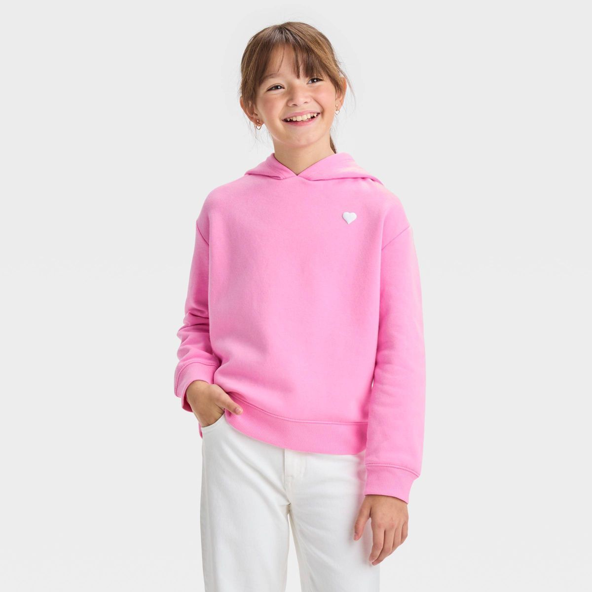 Kids' 'All The Love' Fleece Hoodie - Cat & Jack™ Light Pink | Target