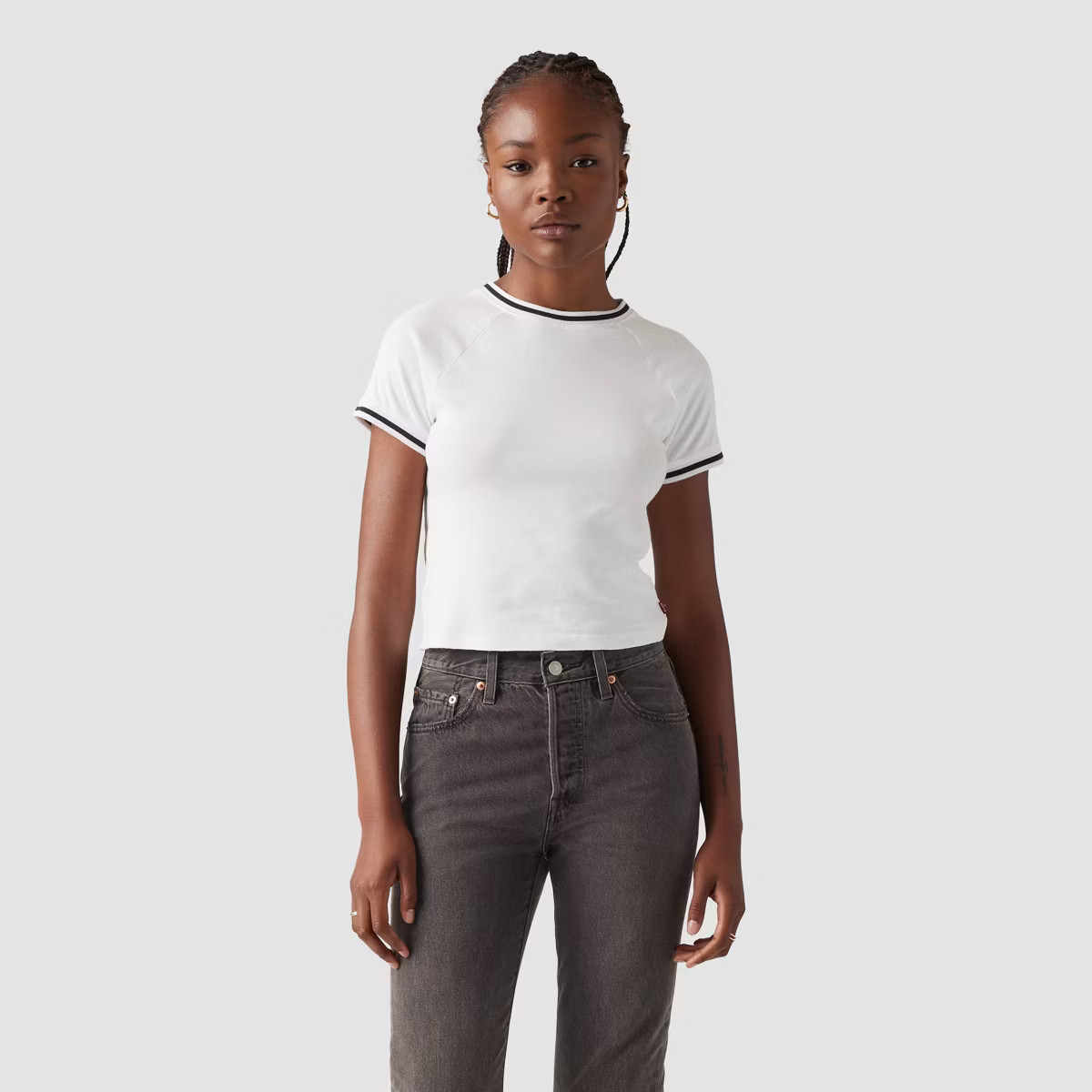 Levi's® Women's Short Sleeve Cropped Oracle Ringer T-Shirt | Target