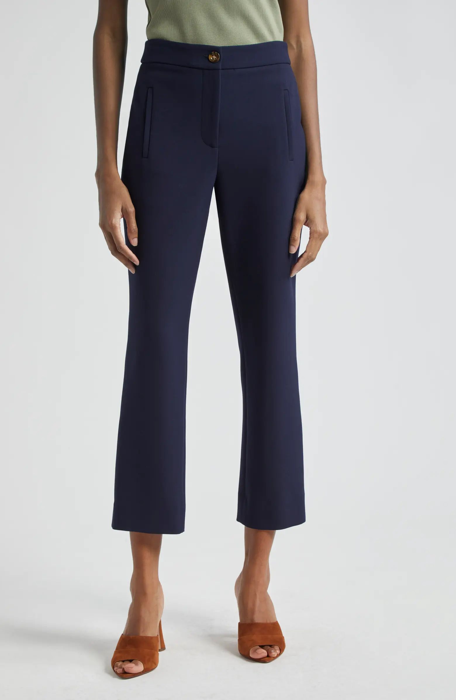 Veronica Beard Arte Houndstooth High Waist Flare Ankle Pants | Nordstrom | Nordstrom