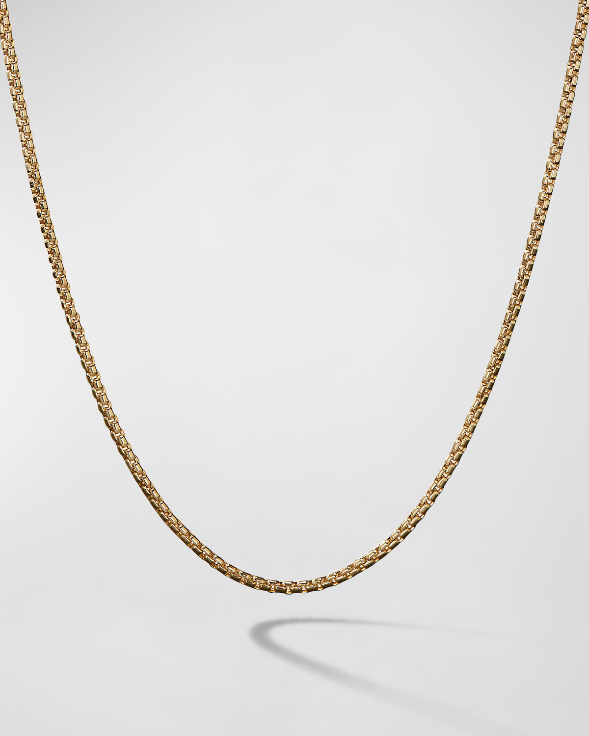 Men's Box Chain Necklace in 18K Gold, 1.7mm, 26"L | Neiman Marcus