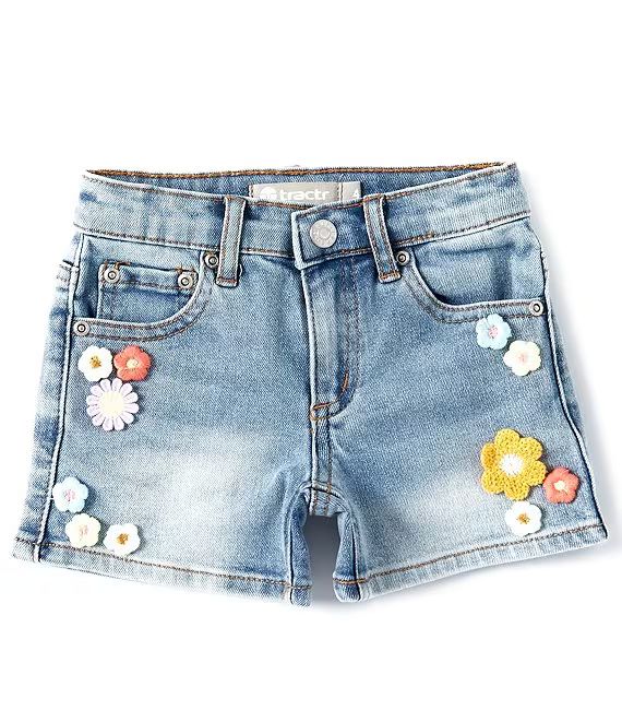 Little Girls 4-6X Crochet Floral Patch Shorts | Dillard's