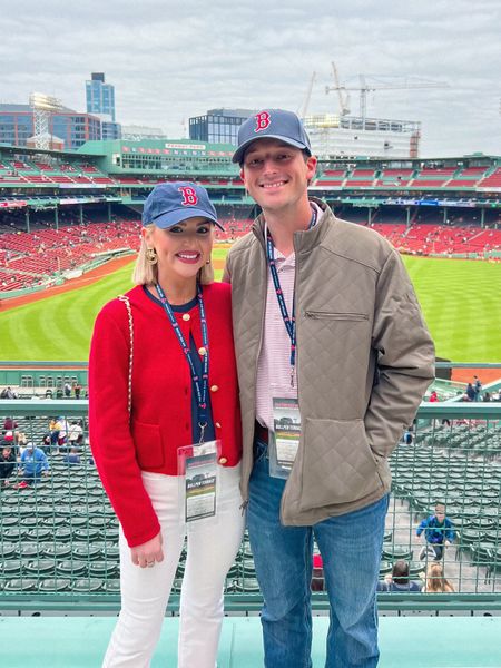 Boston Red Sox outfit / Red Sox game day outfit / Red Sox game / Boston hat / red lady jacket 

Red jacket: XS
White jeans: 24 petite
Navy bodysuit: XS
Denim jacket: XS petite 

#LTKfamily #LTKtravel