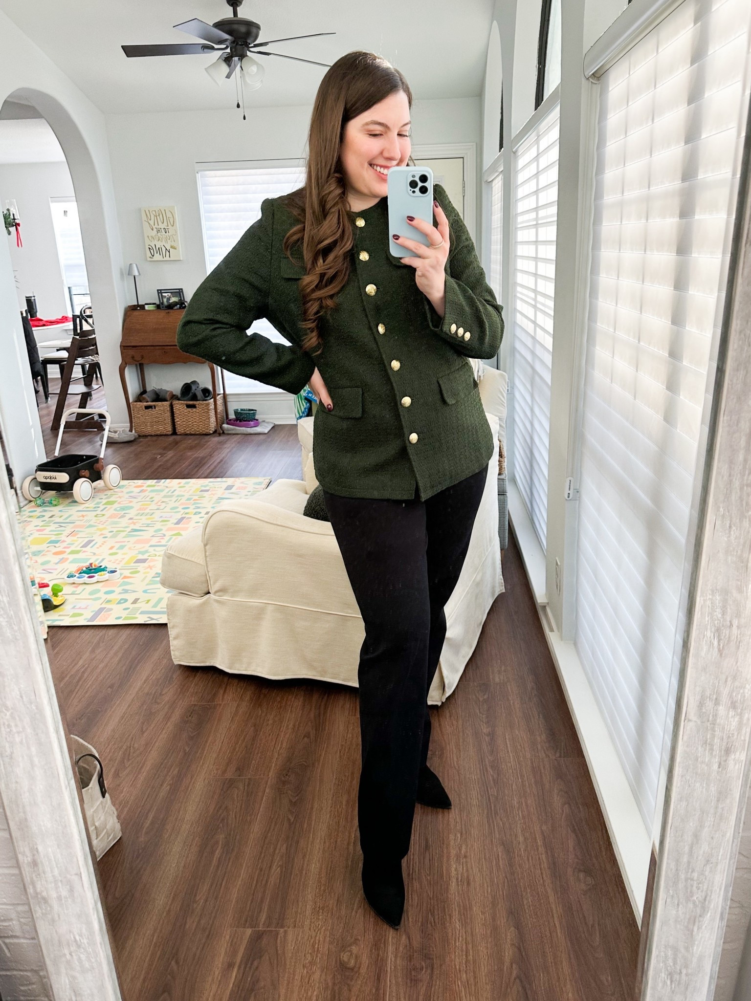 Workwear #ootd 12/15/25 

This tweed jacket is killer 🙌🏻 I took my normal size. My slacks are my tried and true and my booties are my favorite ones to be in all day 

Womens business professional workwear and business casual workwear and office outfits midsize outfit midsize style 

#LTKTall #LTKWorkwear #LTKootd