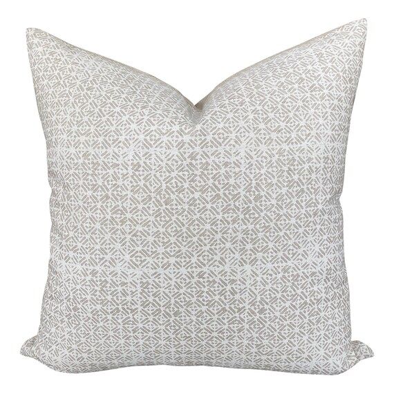 Walter G Textiles Designer Pillows //Batik in  Chalk Linen // Neutral Decorative PIllows // Triba... | Etsy (US)