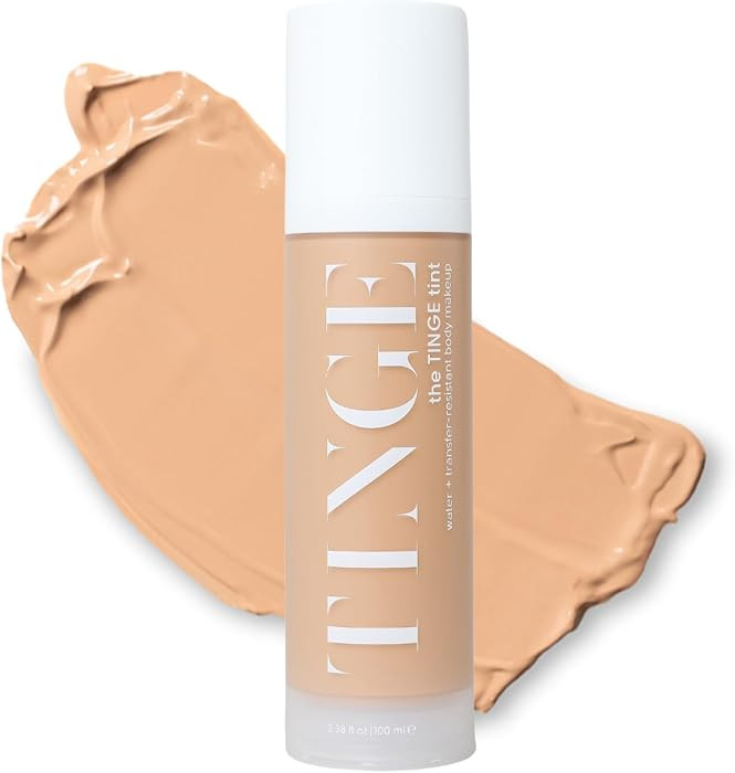 Tinge Body Makeup, Water & Transfer Resistant, Medium Coverage Cream, Lasts Up to 48 Hours, For All Skin Types, Fragrance Free, Vegan, American Made, 3.38 Fl Oz. - Medium Cool | Amazon (US)