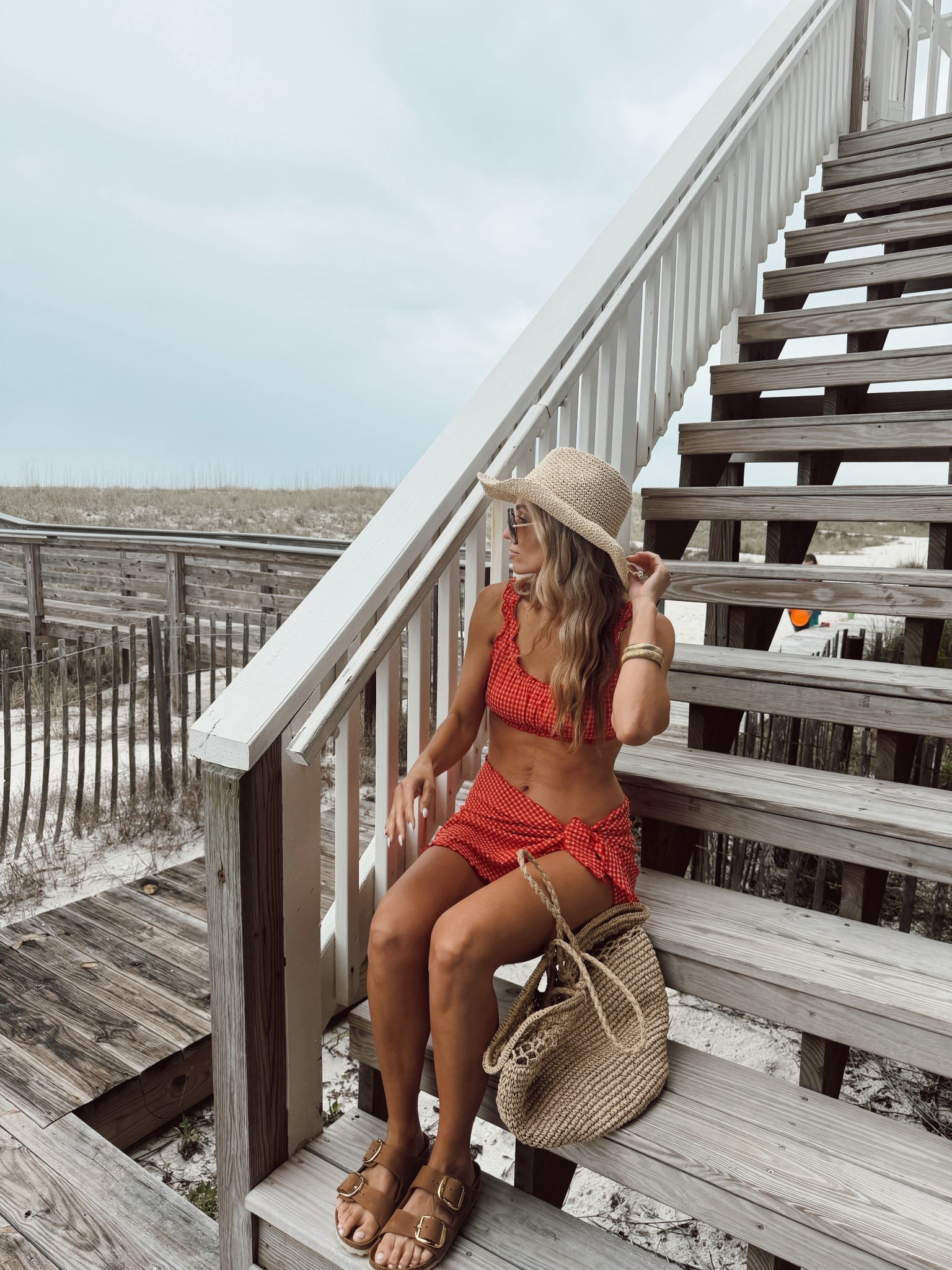 Spring break beach outfit of the day 🌺 This matching swim set from Target is BEYOND adorable. I love the wrap so much.

I sized up to a medium in all of it!  

5’5” // 120 lbs 



#LTKootd #LTKSwim #LTKTravel