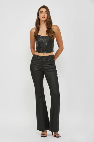 [HAPPI] COATED WASH 33" INSEAM MID RISE FLARE | Hidden Jeans