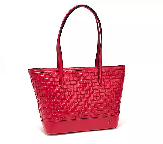 "As Is" Patricia Nash Leather Verzi Woven Tote - QVC.com | QVC