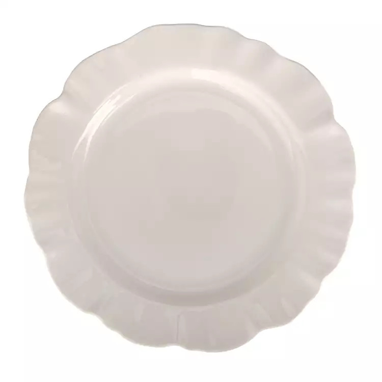 White Scalloped Stoneware Salad Plate | Kirklands