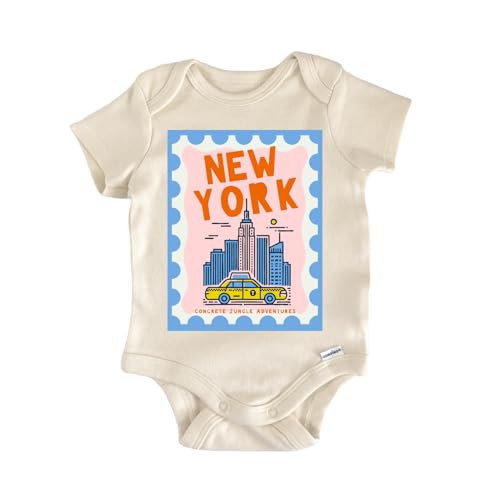 NOFO VIBES Travel Stamp New York Taxi - Baby Boy Girl Clothes Bodysuit Funny Cute | Amazon (US)