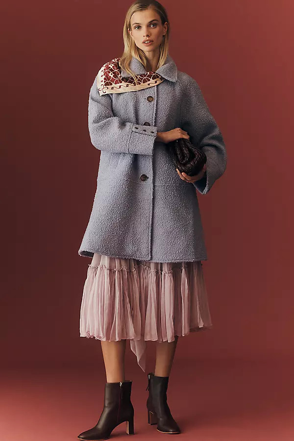 Maeve Wool Blend Drop-Waist Coat | Anthropologie (US)