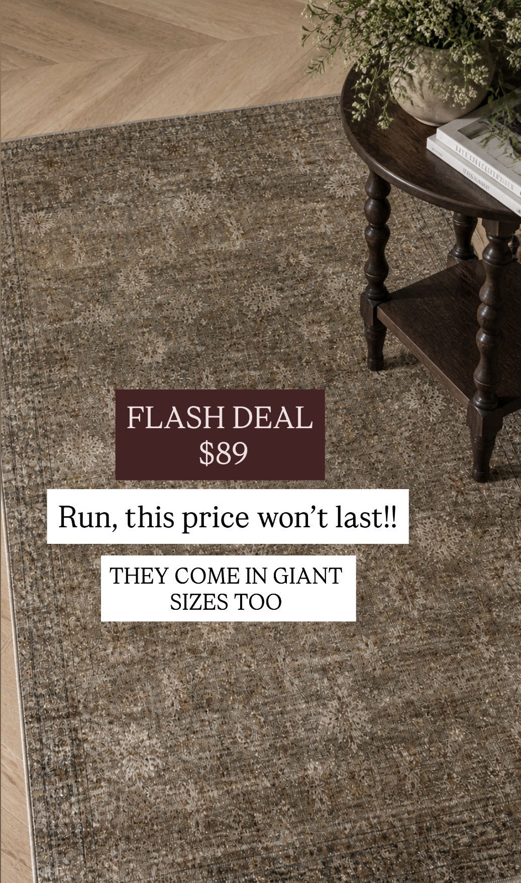 $89 for this area rug right now neutral area rug from Walmart looks so similar to a loloi rug for fraction of the price ￼ also comes an extra large sizes

#LTKSaleAlert #LTKHome