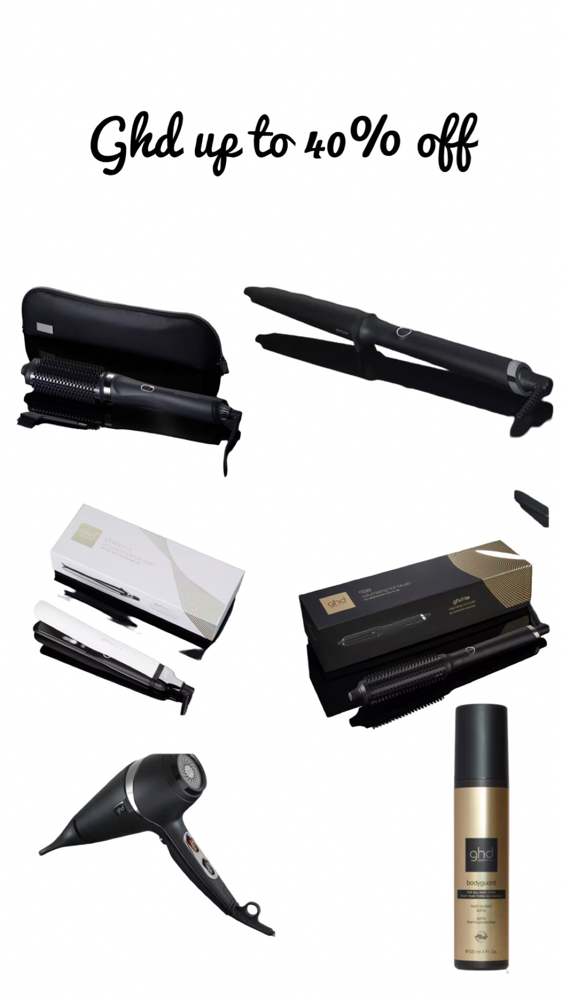 Up to 40% off at ghd!! 

Curlers, straighteners, Black Friday deals