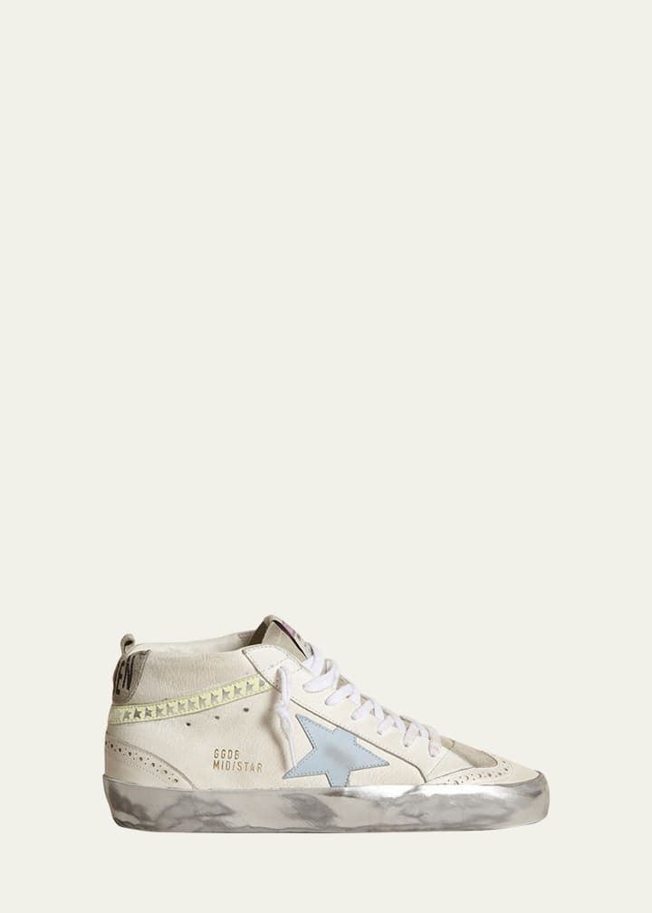 Golden Goose Mid Star Mixed Leather Sneakers | Bergdorf Goodman