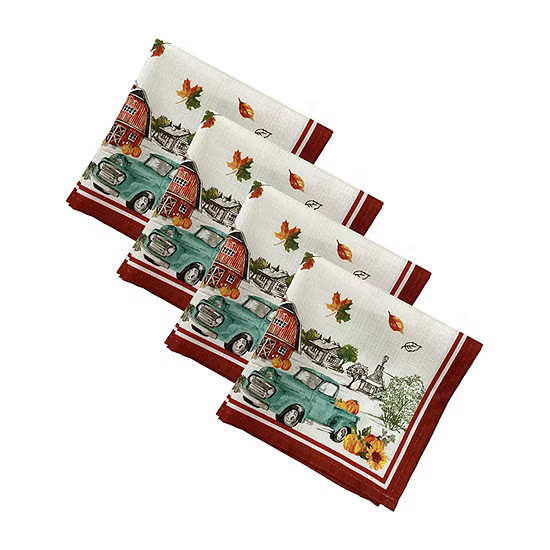 Elrene Home Fashions Farm Fresh Pumpkin Set 4-pc. Napkins | JCPenney