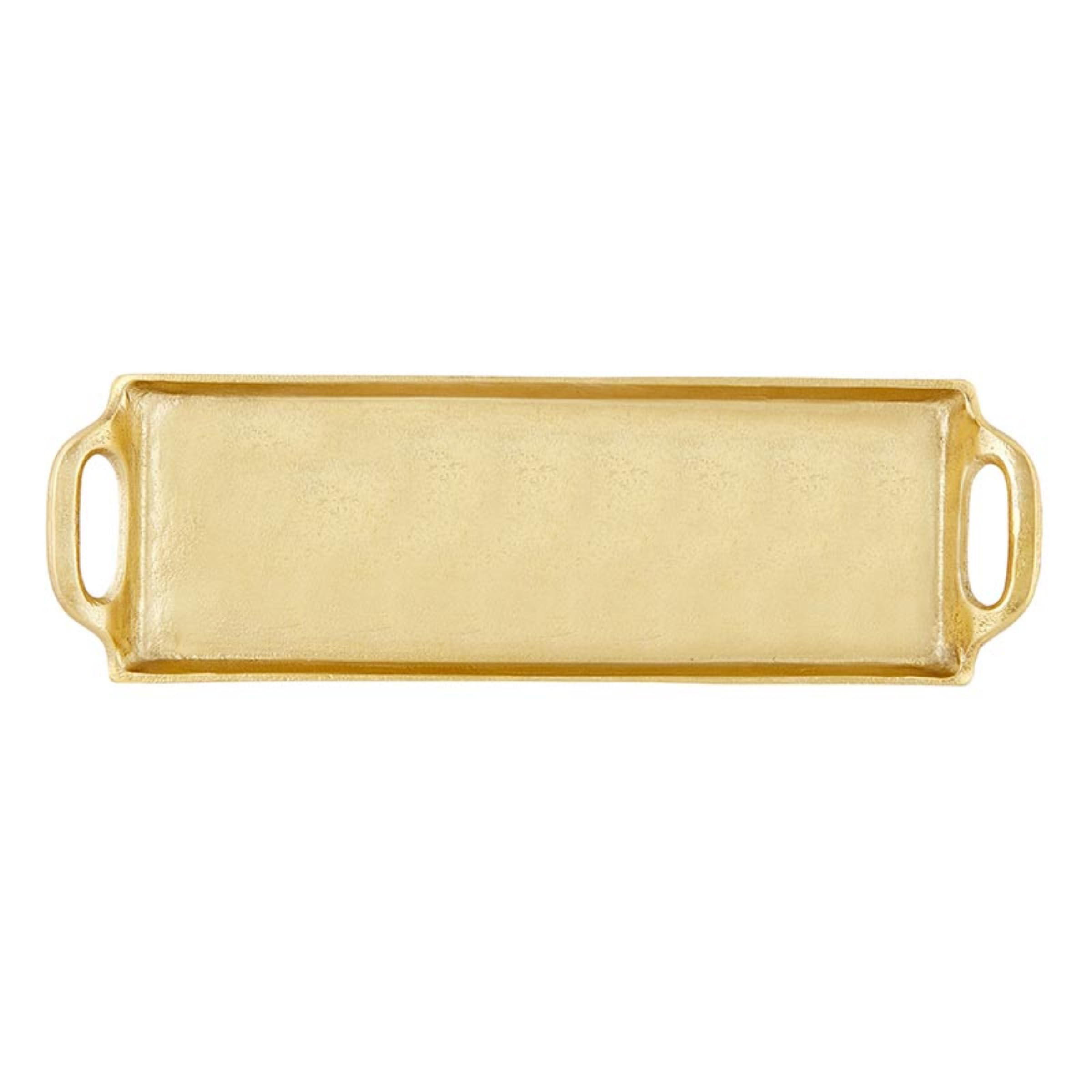 Santa Barbara Design Studio Serving Tray With Handles Rectangular Aluminum Platter, Large, Gold | Amazon (US)