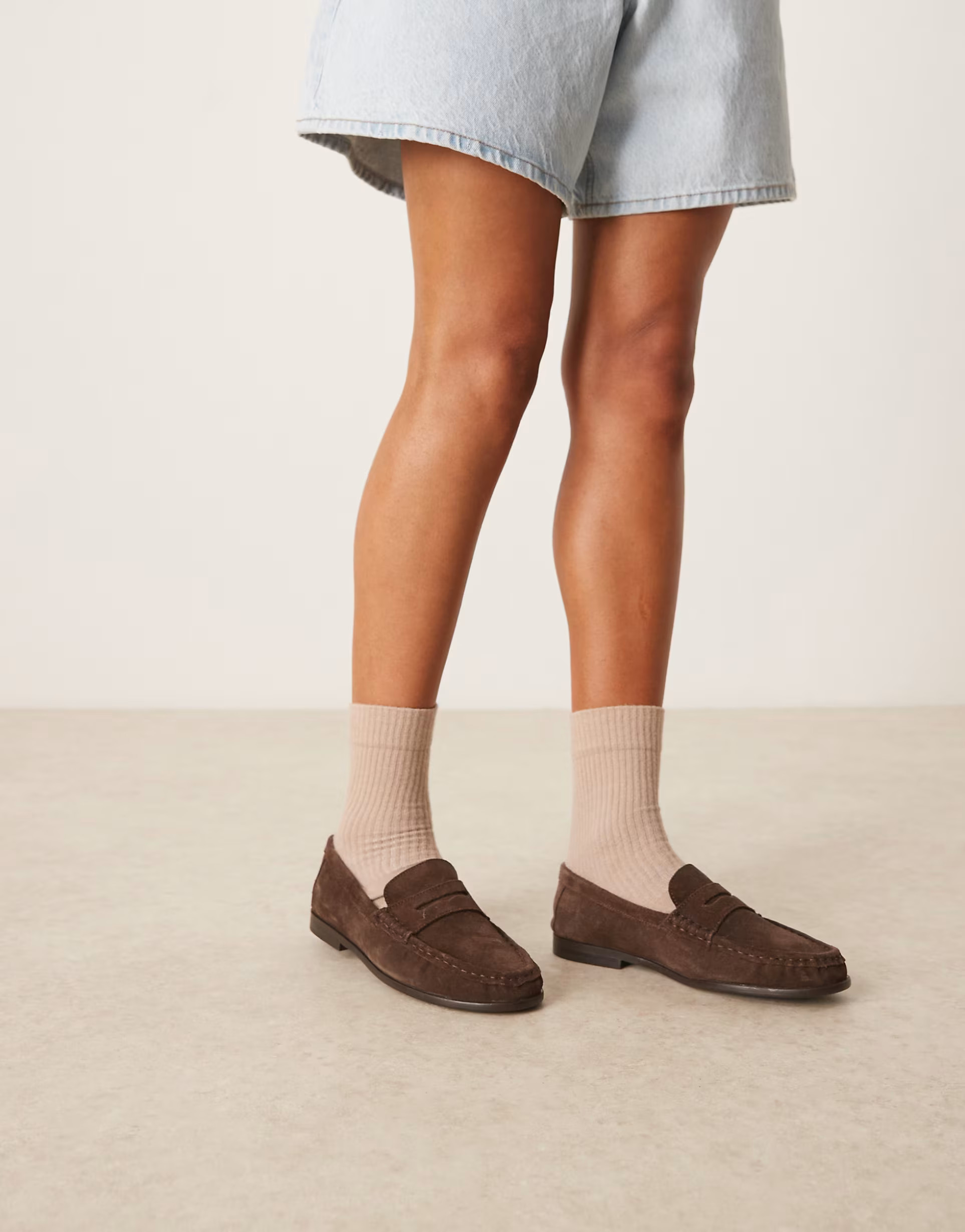 ASOS DESIGN Mayfair premium ruched loafers in  brown suede | ASOS | ASOS (Global)