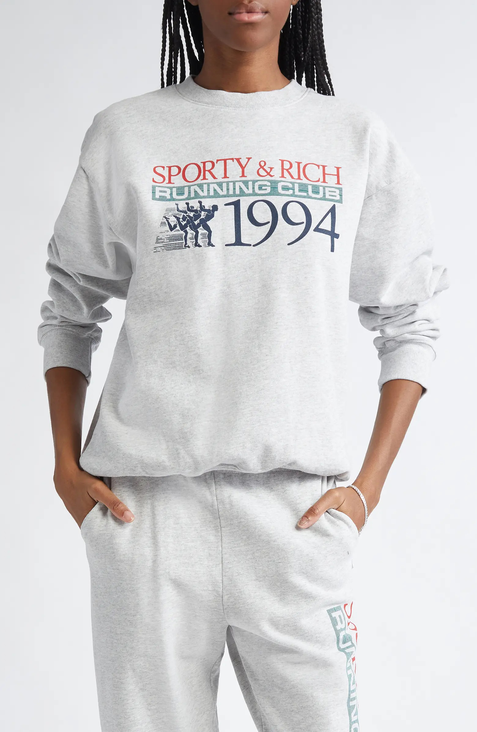 Sporty & Rich Finish Line Crewneck Sweatshirt | Nordstrom | Nordstrom