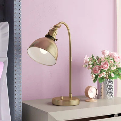 Towcester 20" Antique Brass Desk Lamp Three Posts Teen | Wayfair North America