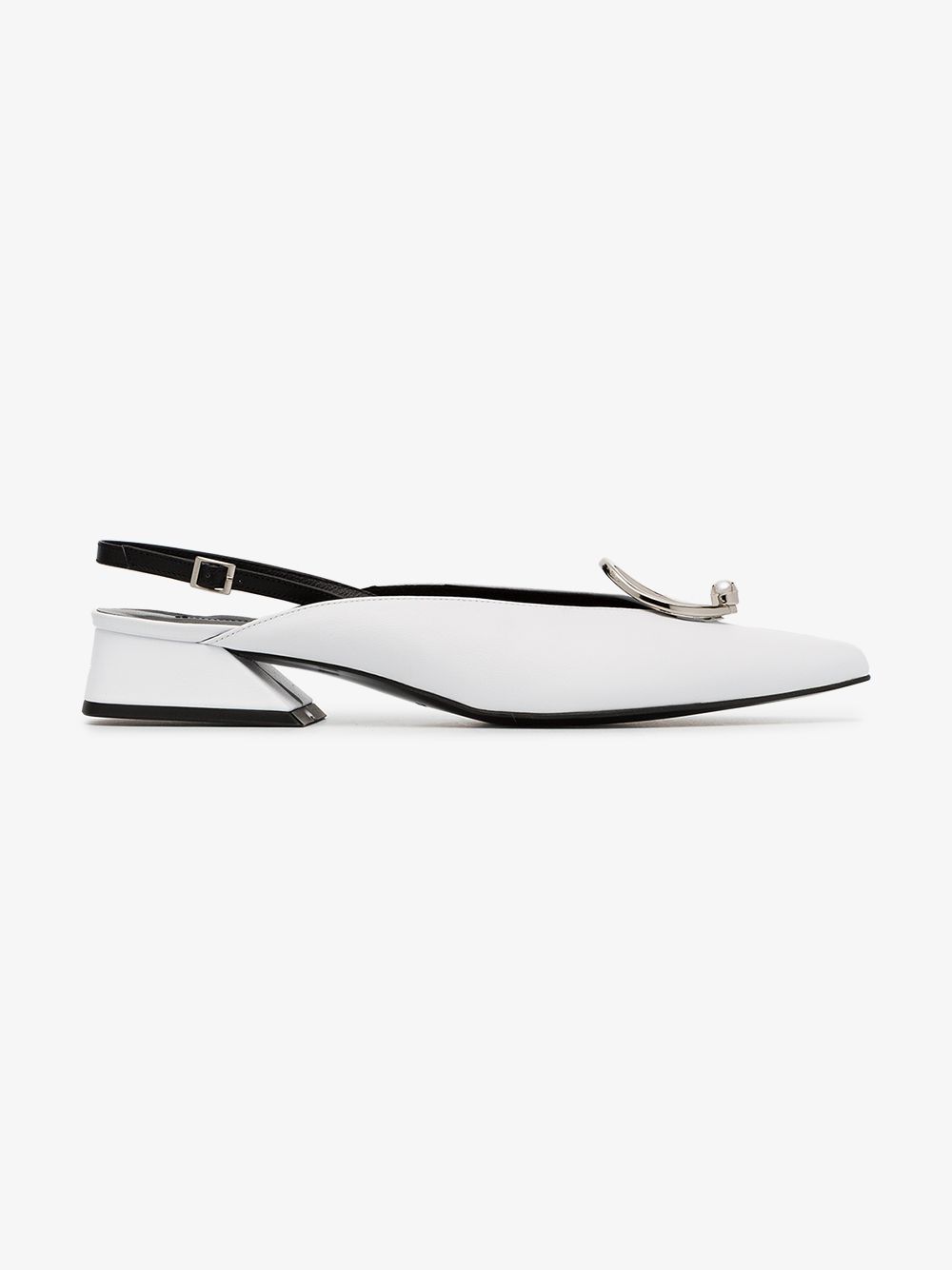 Yuul Yie white medallion 30 leather slingback pumps | Browns Fashion