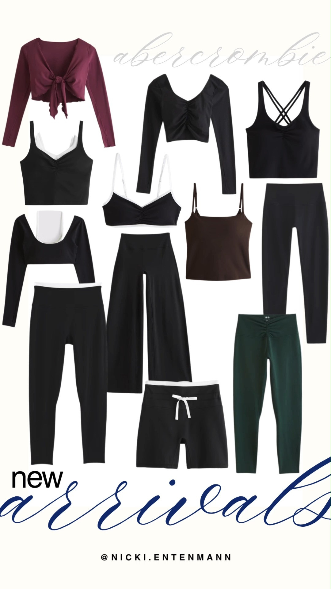 Refresh your activewear collection with the latest Abercrombie new arrivals. This collection highlights ultra-comfortable essentials including criss-cross sports bras, tie-front long sleeves, ruched crop tops, and sleek high-waisted leggings. Designed in a gorgeous color palette of classic black, deep forest green, chocolate brown, and rich plum, these versatile pieces will effortlessly elevate your gym look.

#abercrombie #activewear #athleisure #workoutgear #gymootd #newarrivals #casualchic #fitnessfashion #abercrombiestyle #sportystyle 

 #LTKootd #LTKfitnessgoals #LTKActive