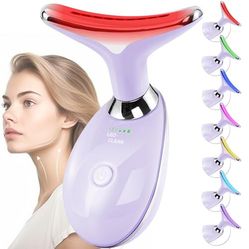 Facial Massager Red-Light-Therapy-for-Face and Neck, Face 𝖲 culpting Wand with 7 Color (Light ... | Amazon (US)