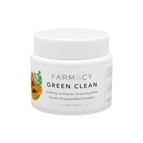 Farmacy Makeup Remover Cleansing Balm - Green Clean Waterproof Makeup Remover + Oil Based Cleanser - Gentle Exfoliating Double Cleanser - Melts From Balm to Milky Lather (200ml) | Amazon (US)
