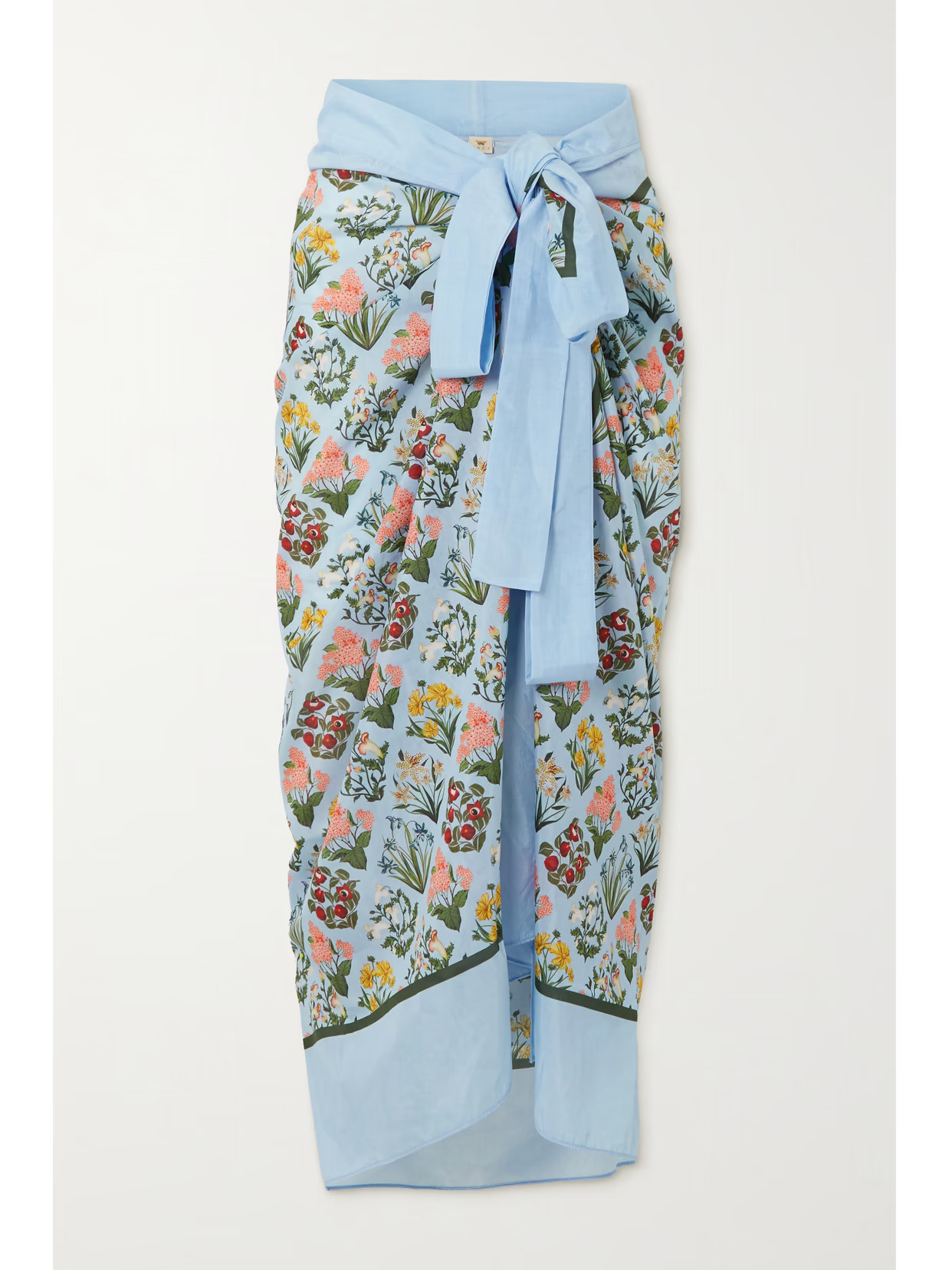Agua by Agua Bendita - Lavanda Floral-print Cotton And Silk-blend Pareo - Blue | NET-A-PORTER (US)