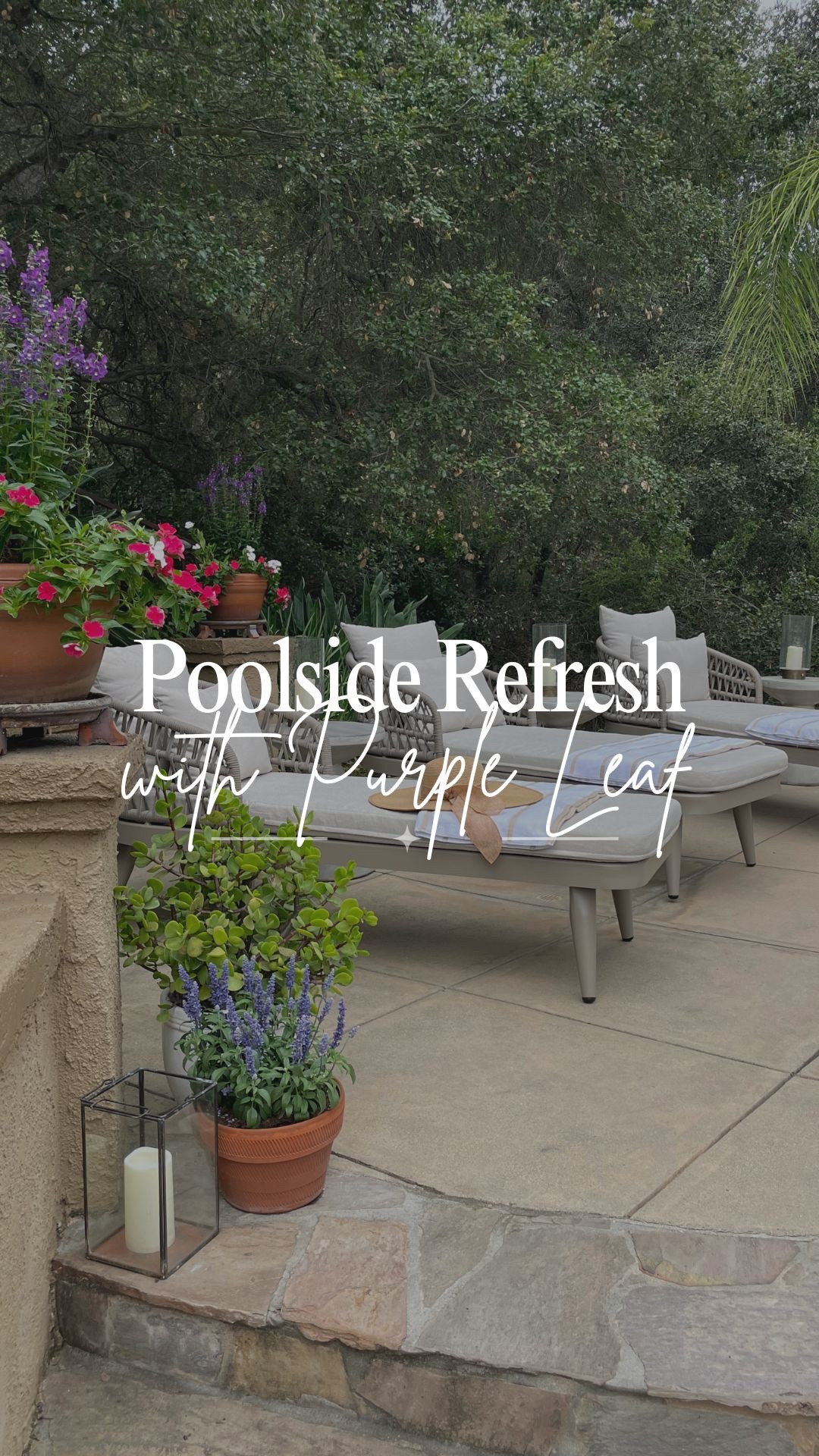 Loving our new purple Leaf chaise lounges which inspired this backyard poolside refresh! 

Still holding onto summer over here! 

Use coupon code: NICOLE00500 for an extra 5% off the chaise lounges before 12/29/2026

#LTKHome #LTKSwim #LTKselfcare