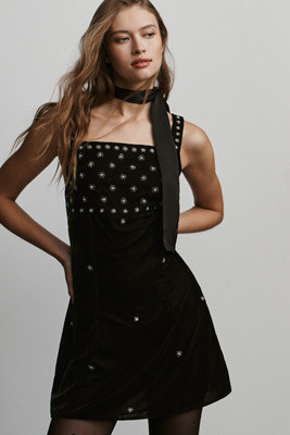 By Anthropologie Sleeveless Embellished Velvet Mini Dress | Anthropologie (US)