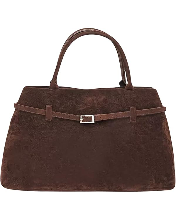 Base'ic Suede Tote Bag for Women – Slouchy Faux Suede Shoulder Purse, Large Capacity Fashion Ha... | Amazon (US)