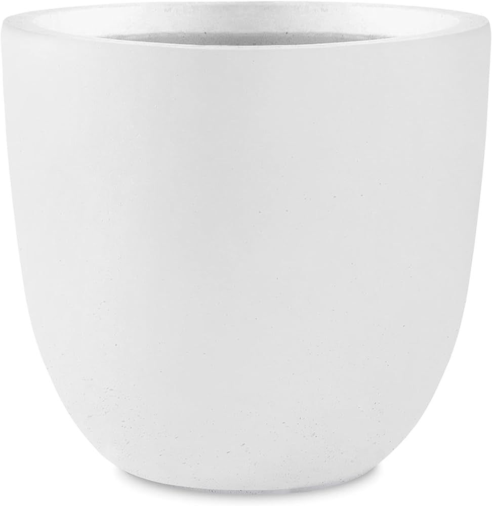 Kante 18" Dia. Large Pure White Concrete Planter, Outdoor Indoor Modern Round Plant Pots, Lightwe... | Amazon (US)