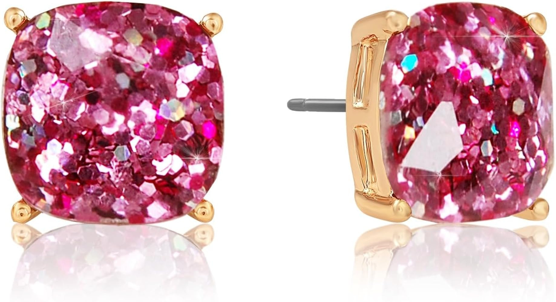 Large Square Stud Earrings for Women - Big Sparkly Rhinestone Stud Earrings, Hypoallergenic and S... | Amazon (US)