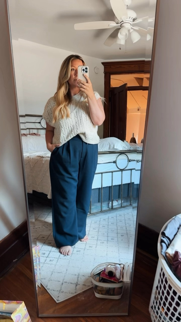 Sloane strikes again! I cannot get enough of the sloane workwear pants from Abercrombie. Wearing size 33, short. 

#LTKWorkwear #LTKMidsize