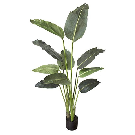 One 5 foot Artificial Silk Bird of Paradise Palm Tree Potted Plant | Amazon (US)