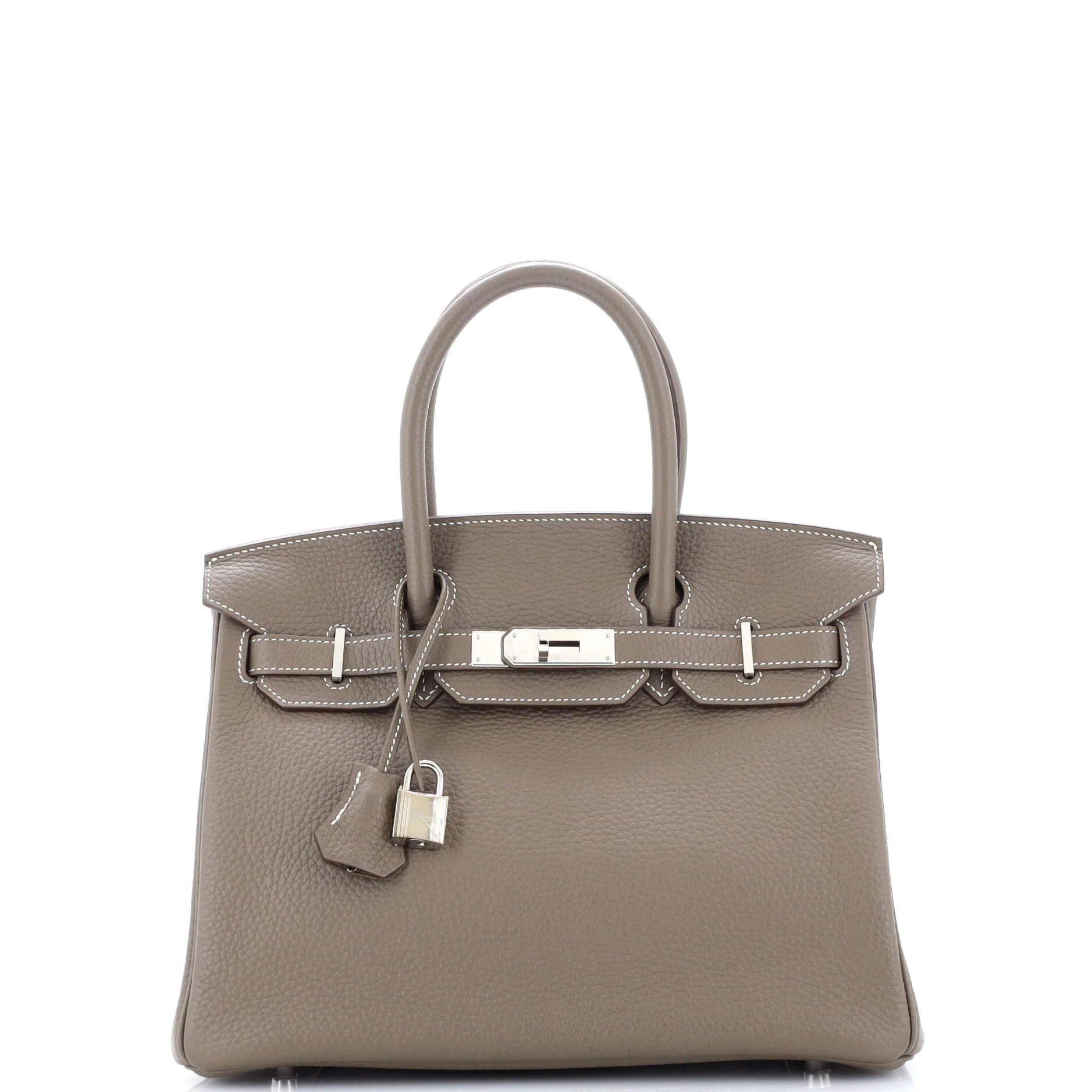 Birkin Handbag Grey Clemence with Palladium Hardware 30 | Shop Simon