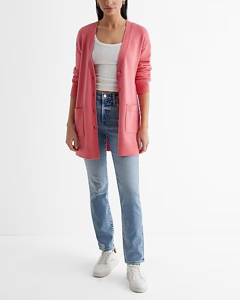 Patch Pocket Button Front Cardigan | Express