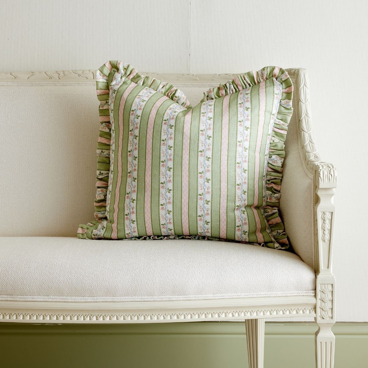 Isabelle in Green Frill Pillow | Caitlin Wilson Design