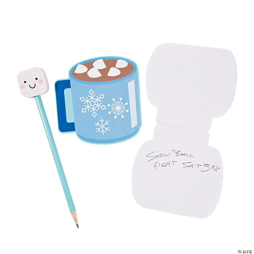 Marshmallow & Hot Cocoa Notepads with Pencils - 12 Pc. | Oriental Trading Company
