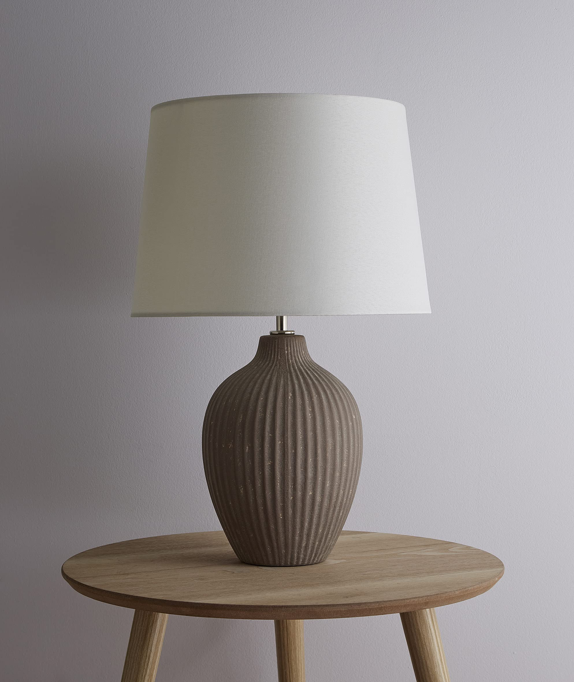 Nora 51cm Brown Ceramic Table Lamp with Cream Shade | Amazon (UK)